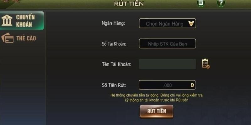 Hướng dẫn thực hiện rút tiền B52 thành công về ví